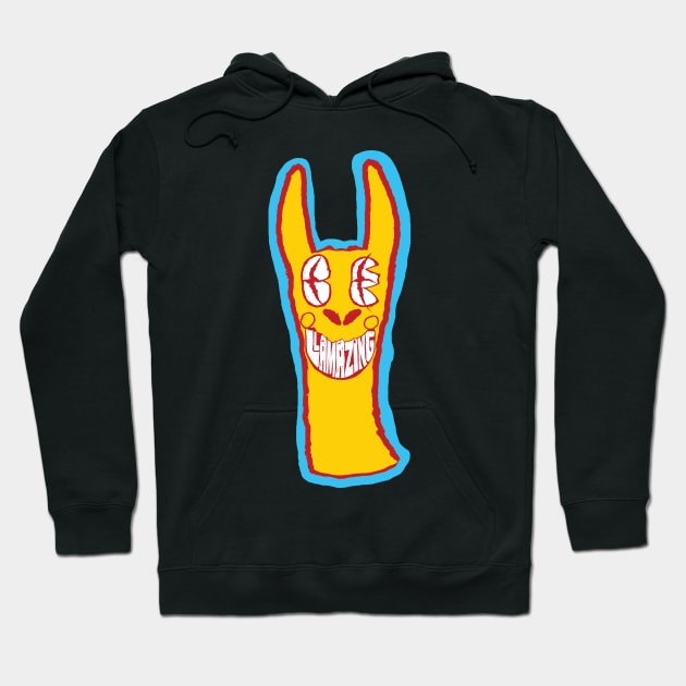 Be Llamazing Funny Ugly Motivational Llama Hoodie by pelagio